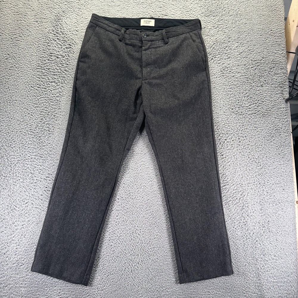 Old Navy Pant Men's 36x30 Gray Wool Dress Straight Leg Business Preppy Career